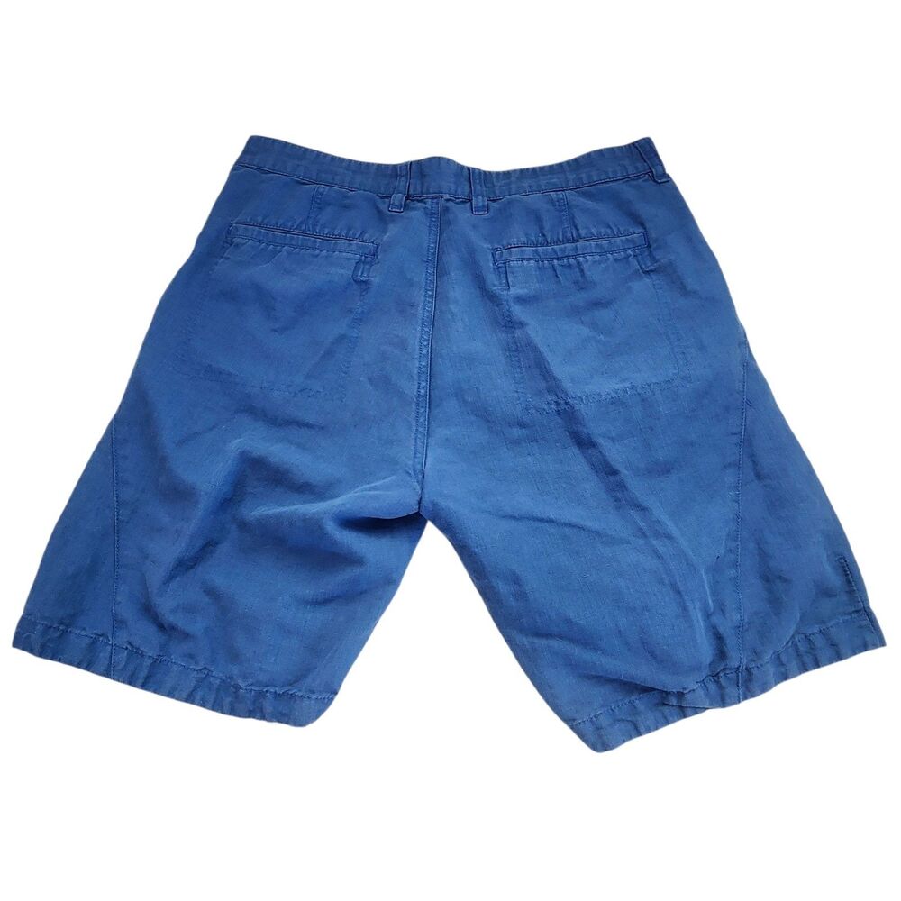 Cottonworld Linen Blend Shorts-Womens-Royal Blue-30 ins-Tailored Seam-Coastal - Picture 2 of 10